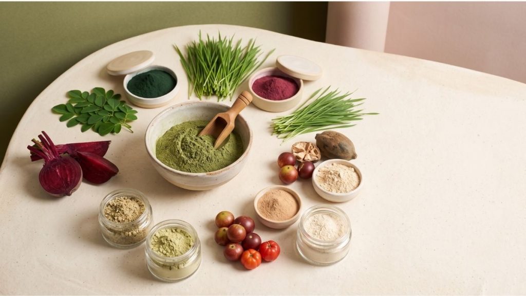 Organic greens powder ingredients for BOOSTD Nutrition supplement guide